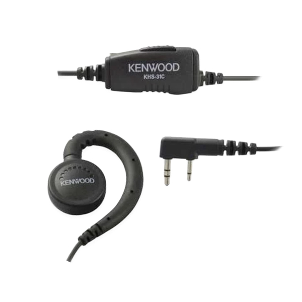 Vorschau KENWOOD KHS-31C Headset mit drehbarem C-Ring-Ohrbügel, PTT und Mikrofon für PKT-300